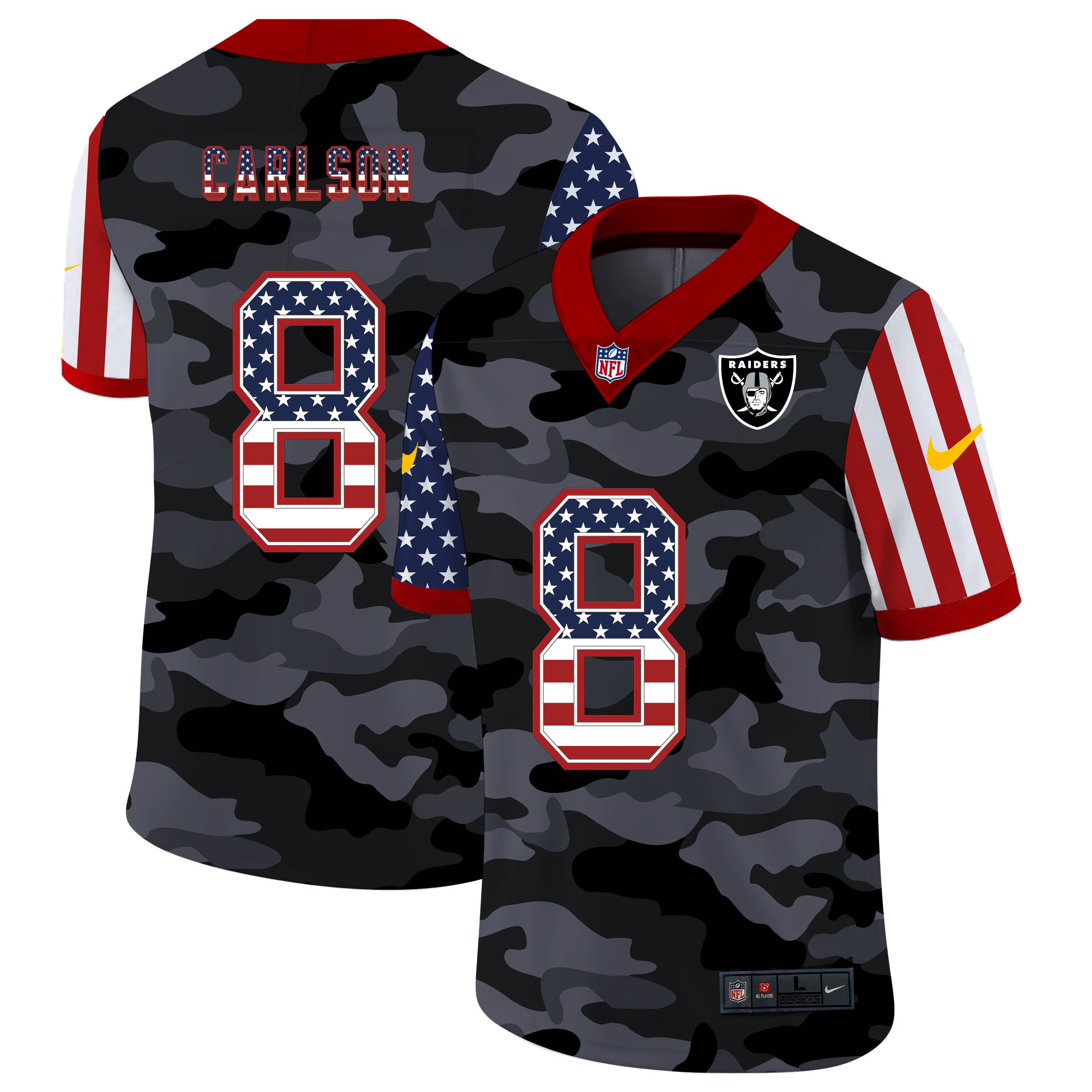 Men Oakland Raiders #8 Mariota 2020 Nike USA Camo Salute to Service Limited NFL Jerseys